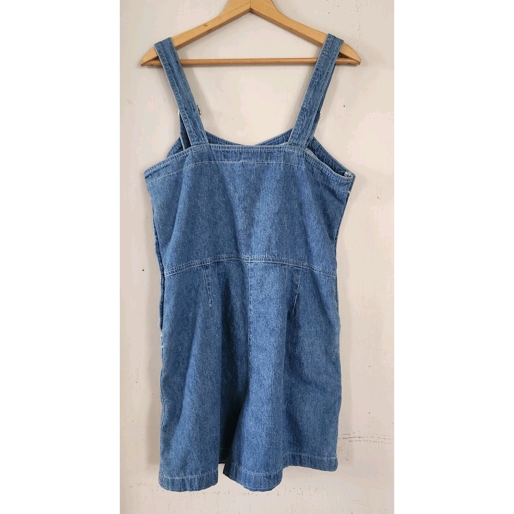 VTG 90s Y2K Regatta Denim Shortalls Womens Large Country Overalls  Western Farm - Picture 4 of 5